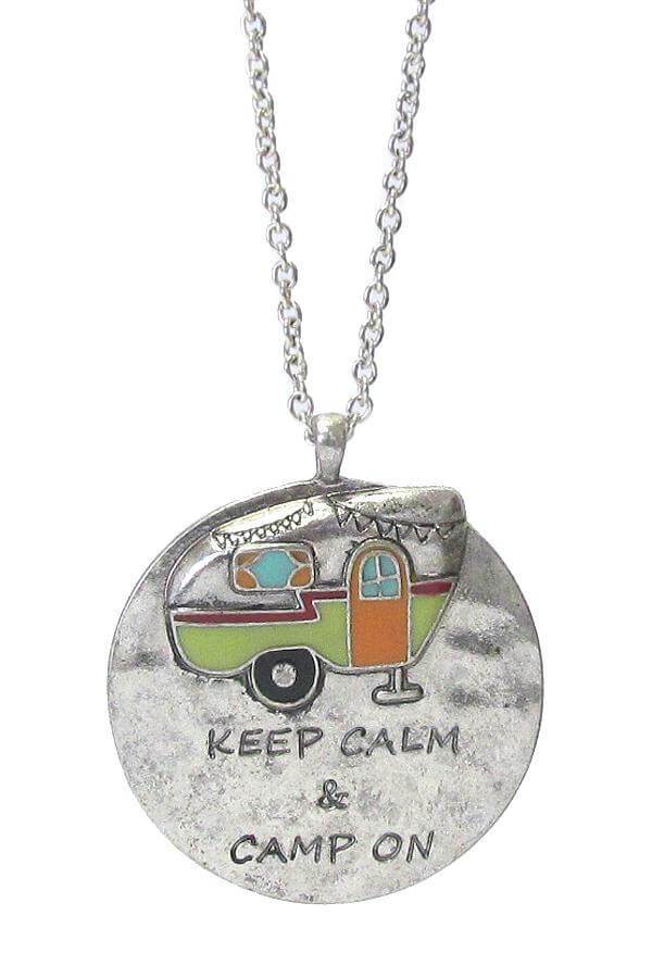 Happy Camper Theme Pendant Long Necklace - The House of Awareness