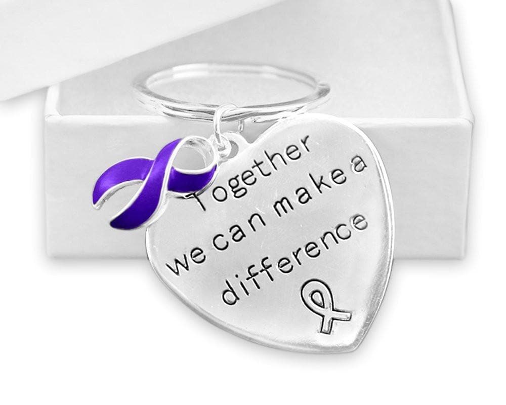 Purple Awareness Ribbon Key Chain for many Causes - The House of Awareness