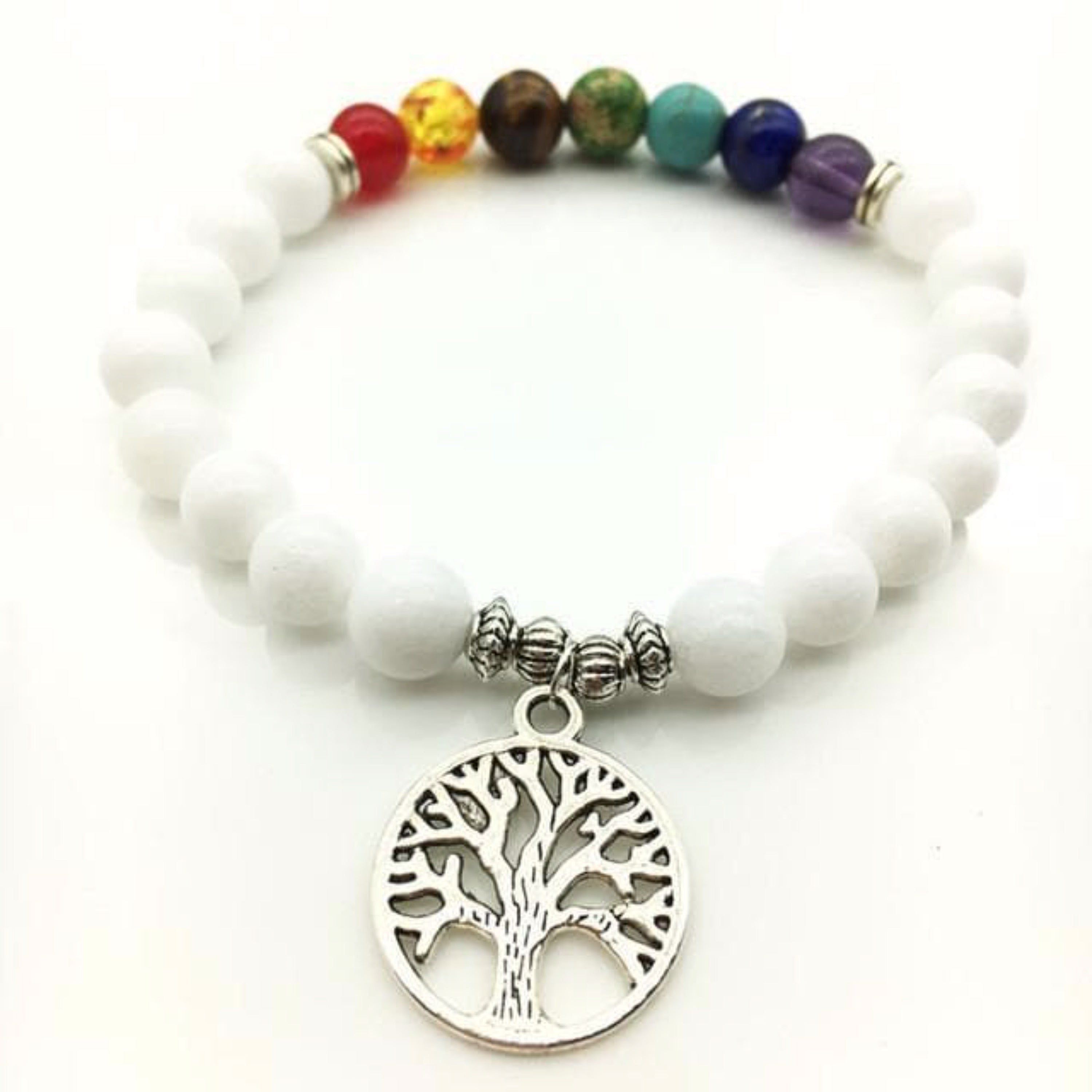 Lava Stone 7 Chakra Reiki Healing Bracelet with Tree of Life –  Healing-N-Style
