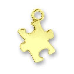 Gold autism puzzle piece jewelry charm - The House of Awareness