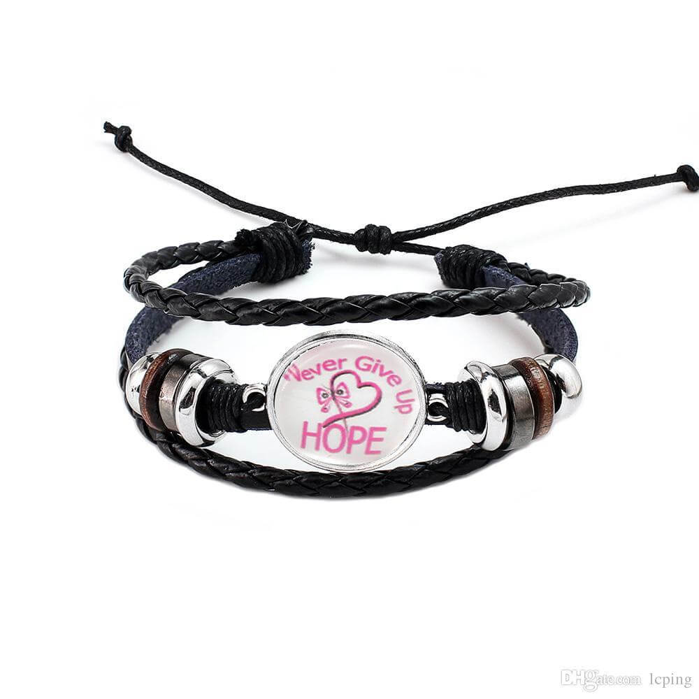 Breast Cancer Awareness Never Give Up Hope Bracelet- The House of Awareness