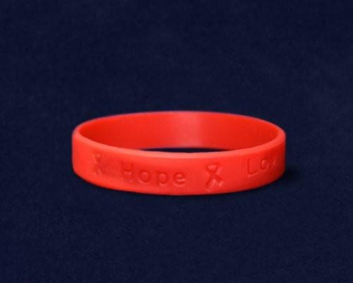 Red Adult Silicone Bracelet for Heart Disease Awareness - The House of Awareness
