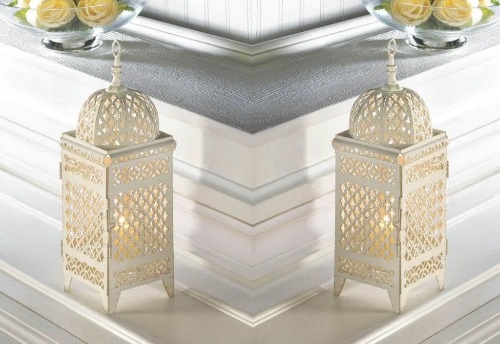 Set of 2 Intricate Cutout Design Weathered Lanterns - The House of Awareness