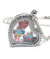 Heart Charm Locket for Autism - The House of Awareness